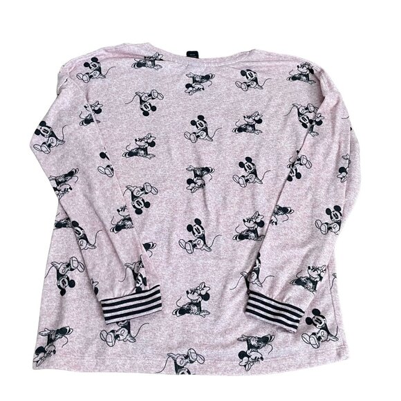 Disney Women's Lightweight Mickey & Minnie Pink Sweater Shirt Size Small - Picture 3 of 3